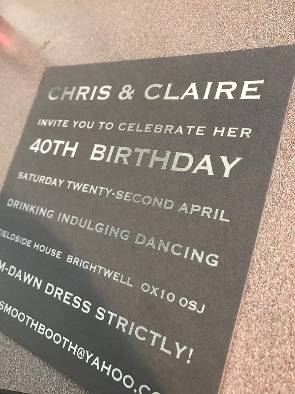  40th Birthday Digital Foil Invitation 